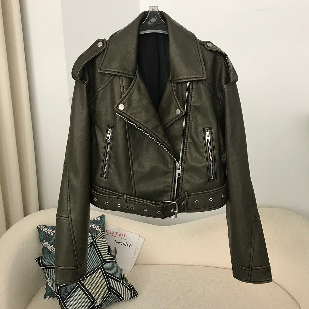European Style Washed Leather Jacket