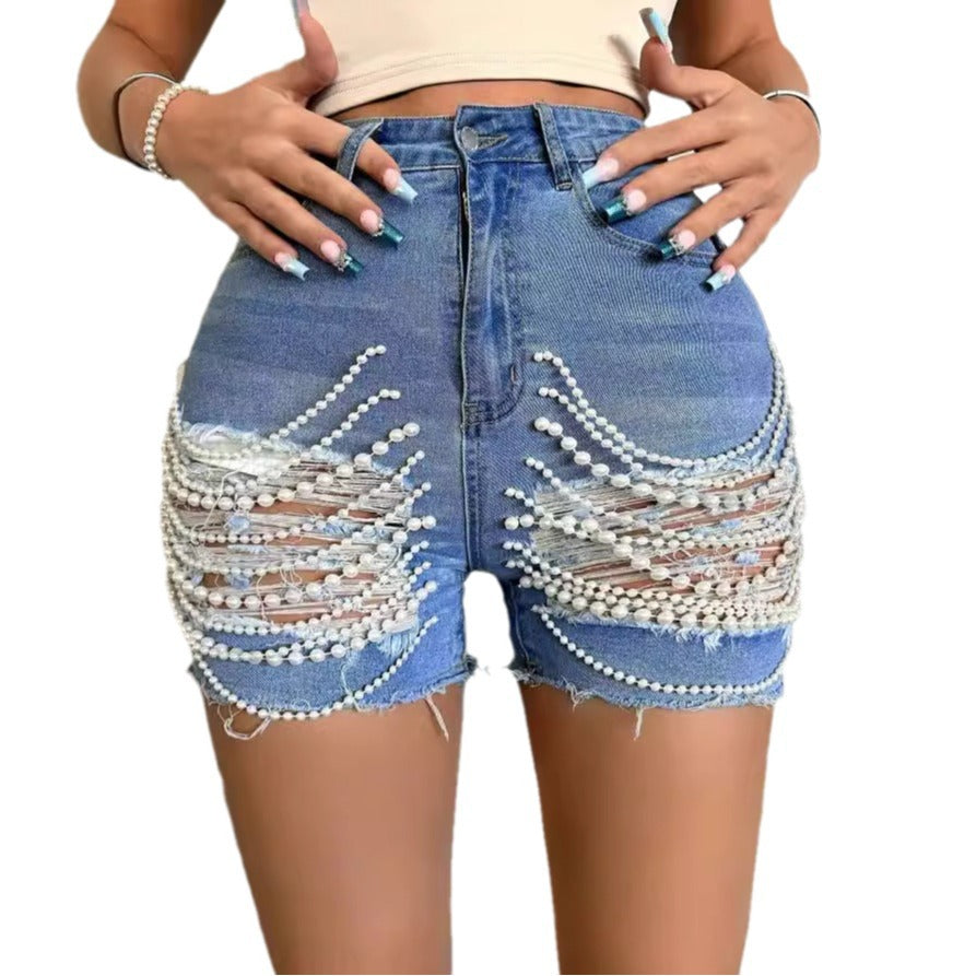 High Waist Slimming Denim Shorts