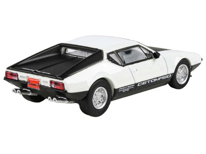 1972 De Tomaso Pantera White and Black 1/64 Diecast Model Car by Paragon Models