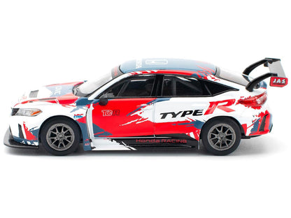 Honda Civic Type R TCR "Presentation" White with Graphics 1/64 Diecast Model Car by Pop Race