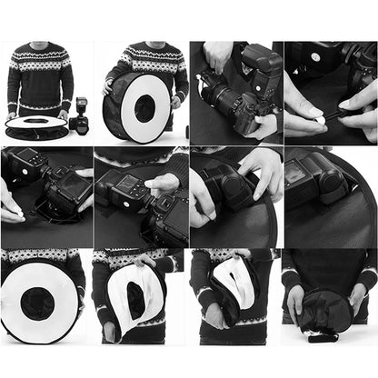 Ring Softbox SpeedLite Softbox Flash Light 45cm Foldable Diffuser Ring Speedlight Soft box