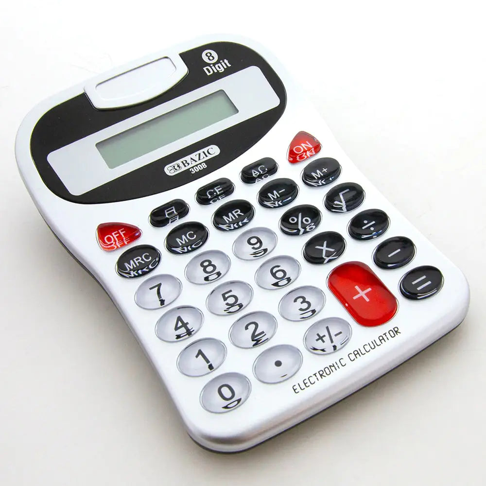 8-Digit Silver Desktop Calculator w/ Tonecalc