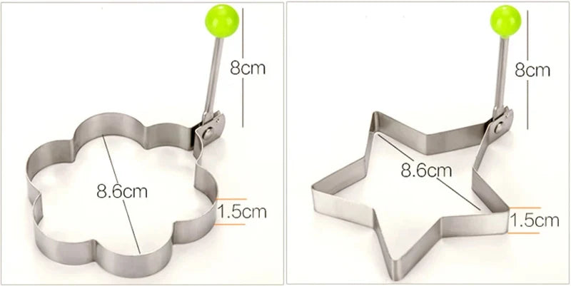 Stainless Steel Heart Fried Egg Mold for Pancakes and Omelettes