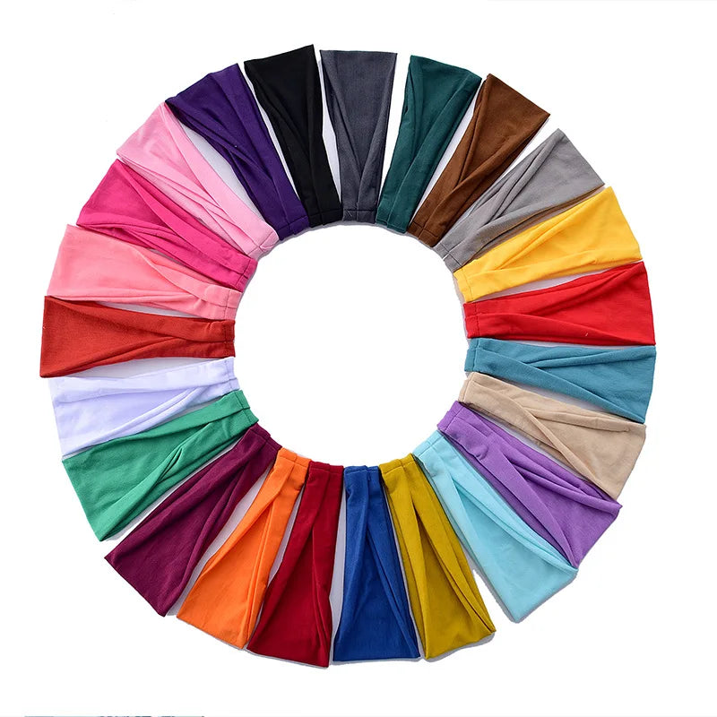 Women's Solid Color Elastic Turban Yoga Headband