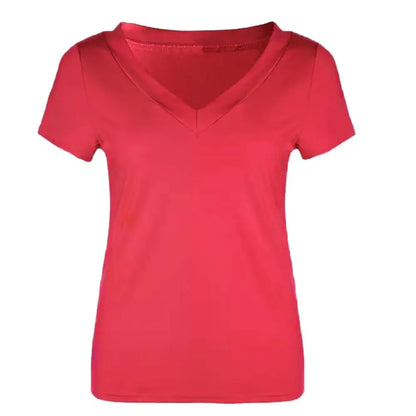 Slim Fit Plus Size T-Shirt Women Top Solid Color Short Sleeve