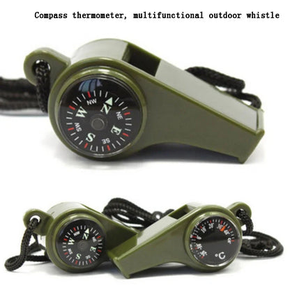 3-in-1 Survival Whistle with Compass & Thermometer