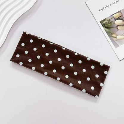 Polka Dot Yoga Elastic Sweat-Absorbing Headband for Women