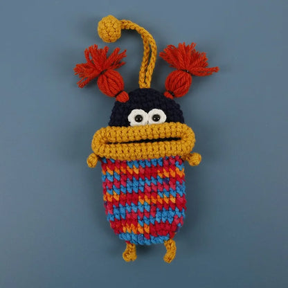 Funny Fruit Sausage Mouth Crochet Keychain Key Holder