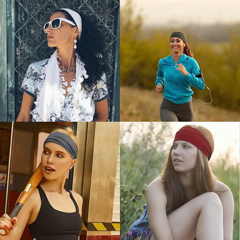 Women's Solid Color Elastic Turban Yoga Headband