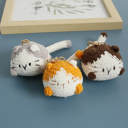 Small Cat Crochet Keychain Cute Kitten Bag Charm