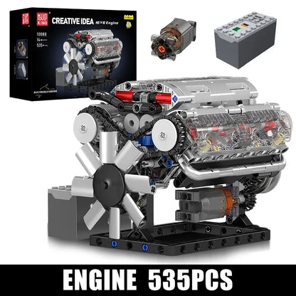 Mould King 10088 The V8 Engine Building Block Assembly Technical Car Brick Set Educational Car Engine Toys Kids Christmas Gift