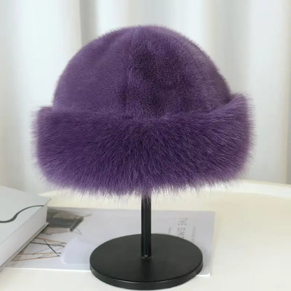 Plush Warm Mongolian Fur Winter Hat with Ear Protection