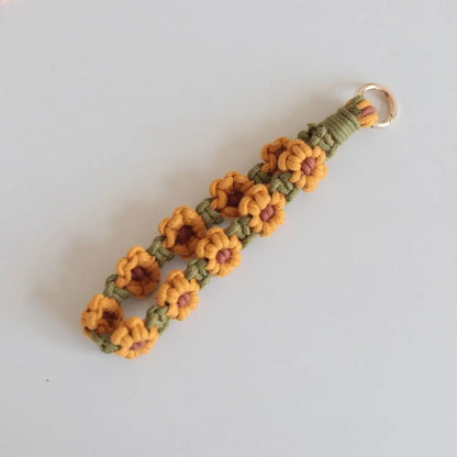 Korean Style Boho Macrame Phone Wristlet Keychain Strap