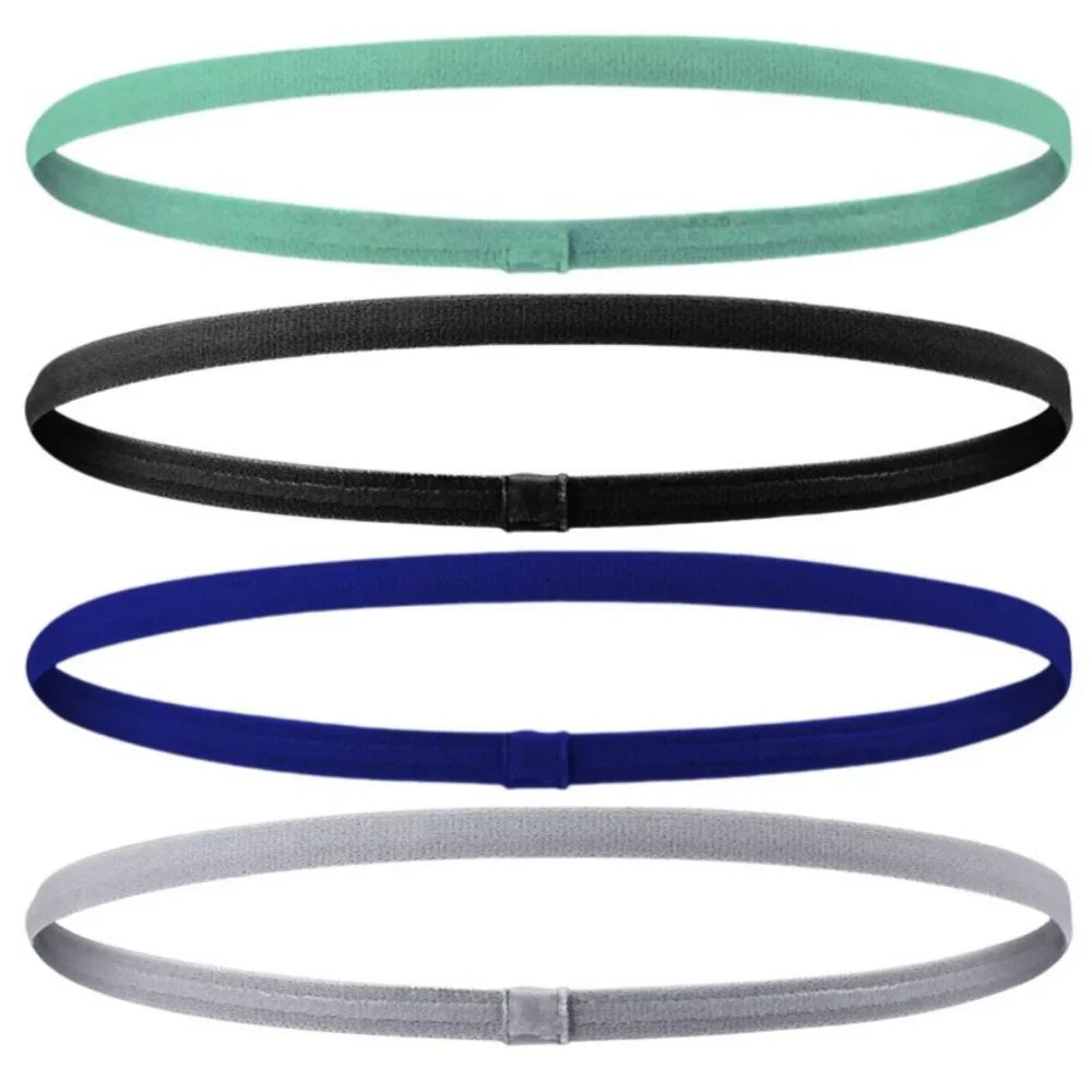 4PCS Thin Elastic Non-Slip Sports Headbands for Men & Women