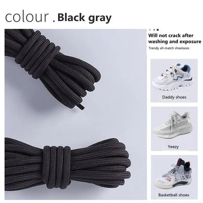 1 Pair New Round Shoe laces for Sneakers Yezy 350 Original Shoelaces for Shoes Polyester Solid Off White Laces Sport Shoestrings