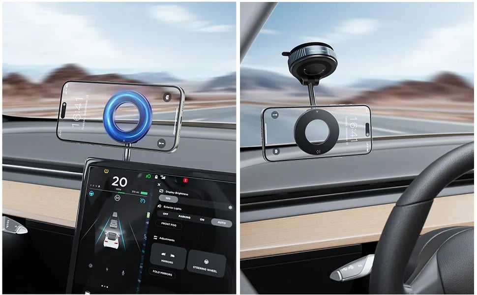 Magnetic Car Phone Holder 360° Foldable Vacuum Mount