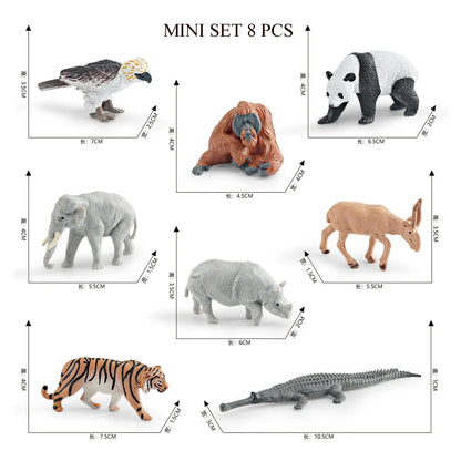 Mini Farm & Wildlife Animal Figurine Set