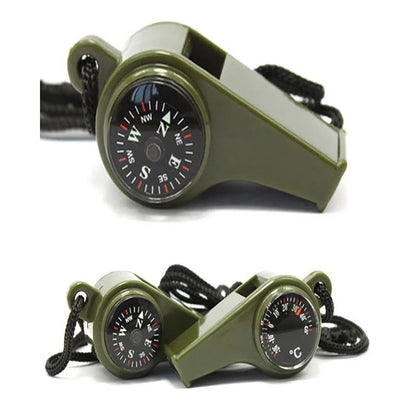 3-in-1 Survival Whistle with Compass & Thermometer
