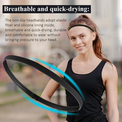 4PCS Thin Elastic Non-Slip Sports Headbands for Men & Women