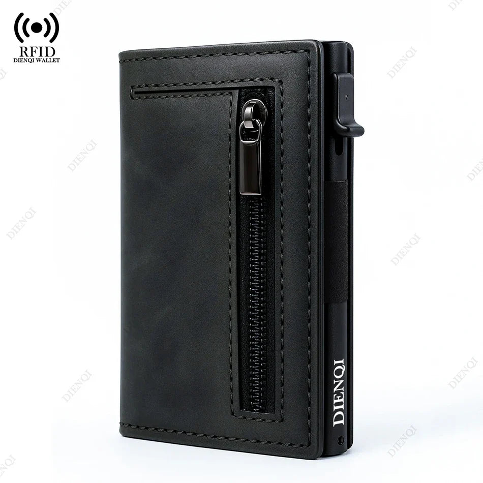 RFID Blocking Wallet Pop Up Aluminum Card Holder for Men