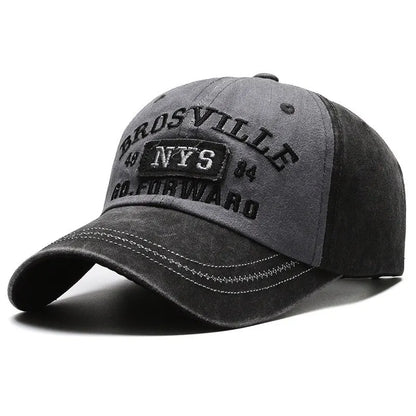 Washed Embroidered Baseball Cap with Curved Brim for Everyday Style