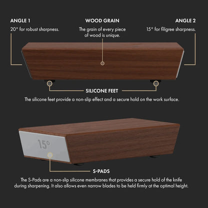 Rolling Knife Sharpener Kit – Magnetic Diamond Sharpening Stone with 15° & 20° Angle Guide