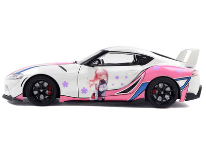 2024 Toyota GR Supra "Itasha" White with Graphics "StreetFighters" 1/18 Diecast Model Car by Solido