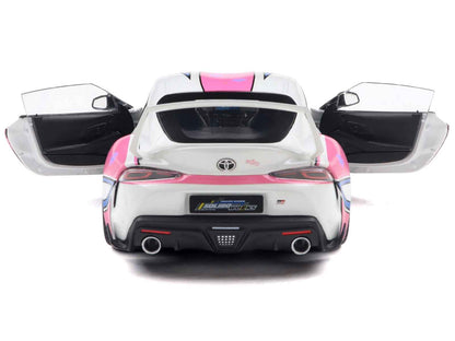 2024 Toyota GR Supra "Itasha" White with Graphics "StreetFighters" 1/18 Diecast Model Car by Solido