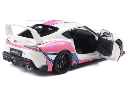2024 Toyota GR Supra "Itasha" White with Graphics "StreetFighters" 1/18 Diecast Model Car by Solido