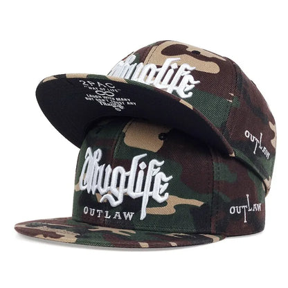 Thug Life Embroidery Snapback Baseball Cap for Streetwear Style