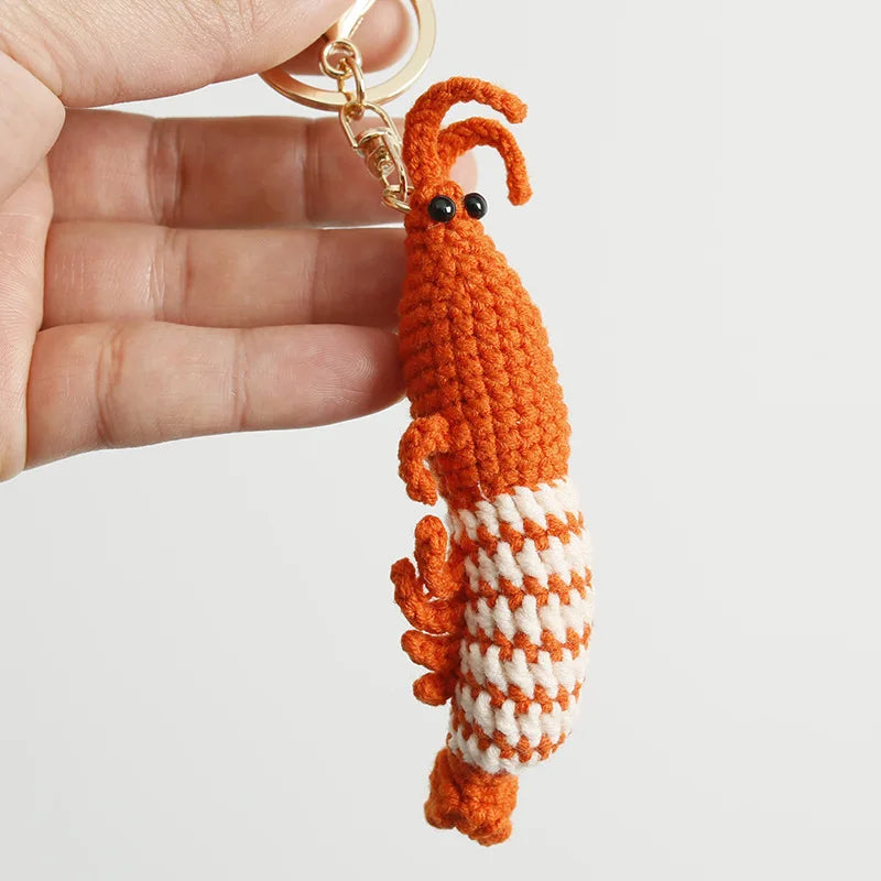 Funny Squid Crochet Keychain Cute Ocean Bag Charm