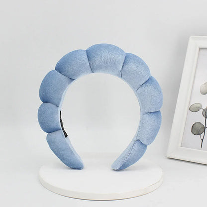 Velvet Sponge Spa Headband for Face Washing & Skincare