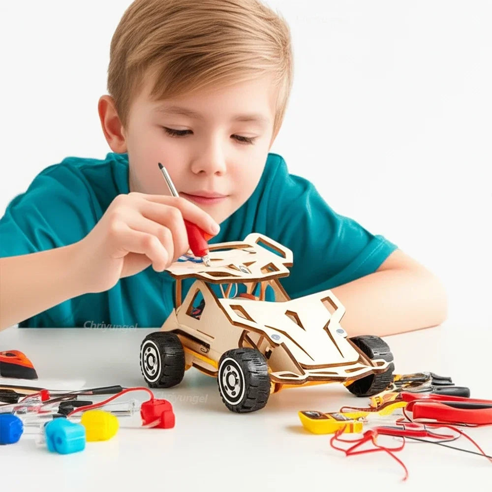 DIY Wooden Remote Control Car STEM Science Experiment Building Kit for Kids