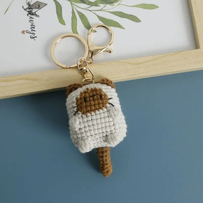 Small Cat Crochet Keychain Cute Kitten Bag Charm