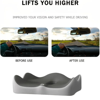 1pc 3D Lumbar Support Car Cushion, Memory Foam Ergonomic for Lower Back Pain Relief, Also for Office & Wheelchair Use