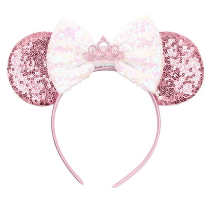 Cartoon Sequin Mouse Ears Headband with Bow