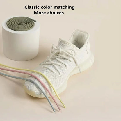 1 Pair New Round Shoe laces for Sneakers Yezy 350 Original Shoelaces for Shoes Polyester Solid Off White Laces Sport Shoestrings