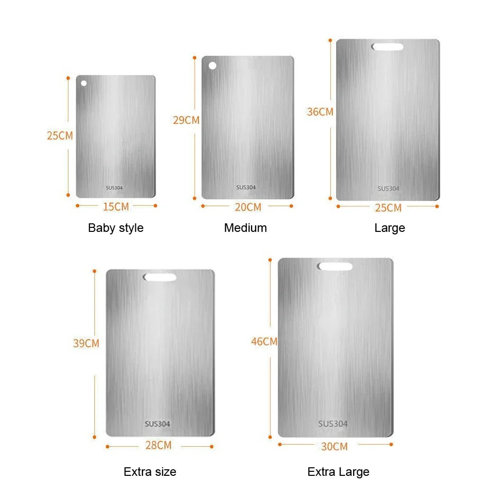 316 Stainless Steel Cutting Board – Double Sided Chopping & Kneading Board