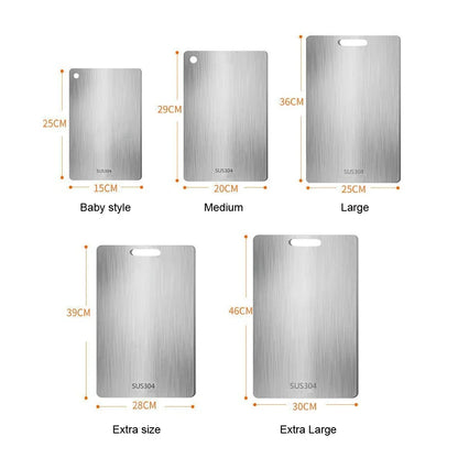 316 Stainless Steel Cutting Board – Double Sided Chopping & Kneading Board