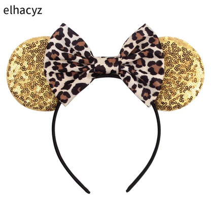 Embroidered Sequin Ears Bow Headband for Women & Girls