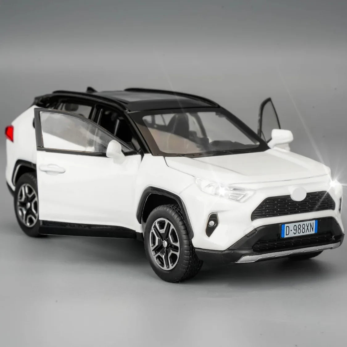 RAV4 Diecast Toy Car with Light & Sound – Alloy Model Vehicle Toy