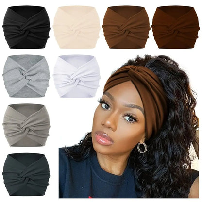 Twisted Extra Wide Turban Workout Headband for Women