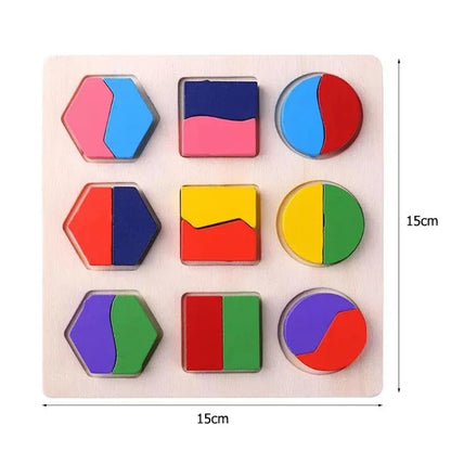 Wooden Geometric Puzzle Montessori Shape Sorting Toy