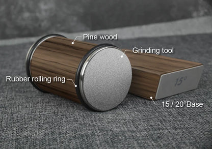 Rolling Knife Sharpener Kit – Magnetic Diamond Sharpening Stone with 15° & 20° Angle Guide