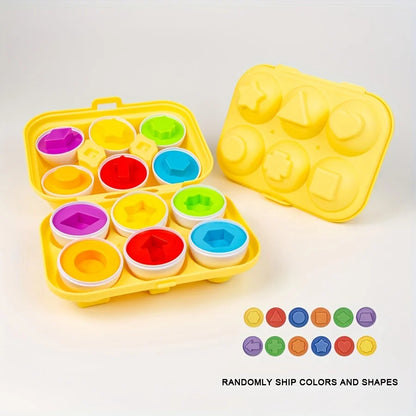Color & Shape Matching Egg Toy Set – Montessori Learning Puzzle
