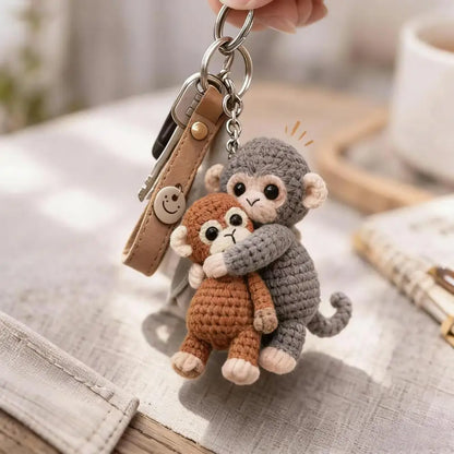 Funny Monkey Crochet Keychain Cute Backpack Charm