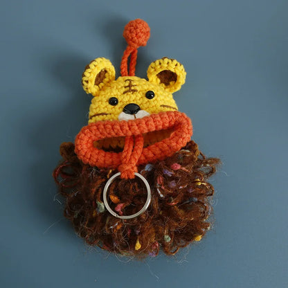 Funny Fruit Sausage Mouth Crochet Keychain Key Holder