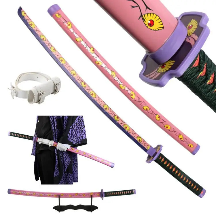 41 inch Anime Cosplay Samurai Katana Sword With Belt And Holder Tanjiro Halloween Cosplay Props Decoration