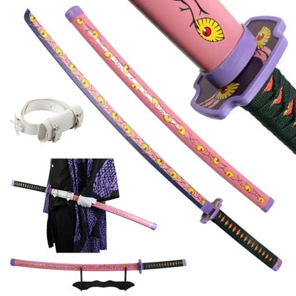 41 inch Anime Cosplay Samurai Katana Sword With Belt And Holder Tanjiro Halloween Cosplay Props Decoration