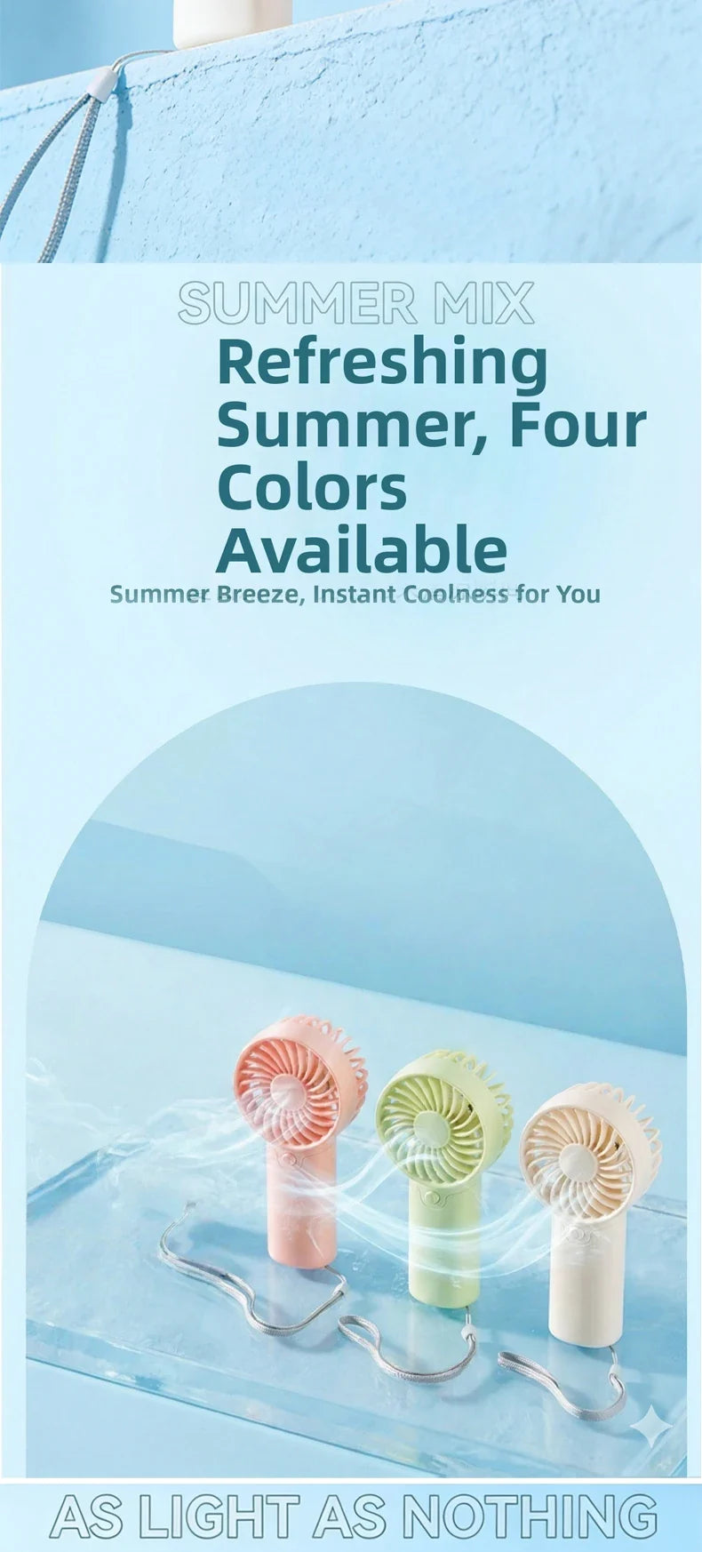 Handheld Mini Fan Rechargeable Portable Pocket Cooling Fan